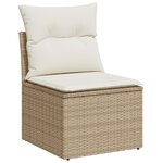 Ensemble de 13 pièces de canapés de jardin vidaXL avec coussins beige en rattan poly