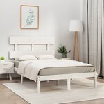 vidaXL Cadre de lit Blanc Bois massif 120x200 cm