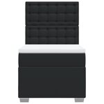 vidaXL Sommier à lattes de lit avec matelas Noir 90x200 cm Similicuir