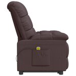 vidaXL Fauteuil de massage Marron foncé Tissu