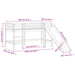 vidaXL Lit mezzanine enfants avec tour rose 90x190 cm bois pin massif