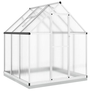vidaXL Serre avec cadre de base argenté 169x169x202 cm aluminium