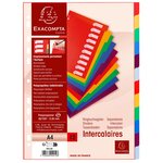 Intercalaires Polypropylène Opaque Semi Rigide 12 Positions - A4 - Couleurs Assorties - X 15 - Exacompta