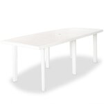 vidaXL Table de jardin Blanc 210 x 96 x 72 cm Plastique