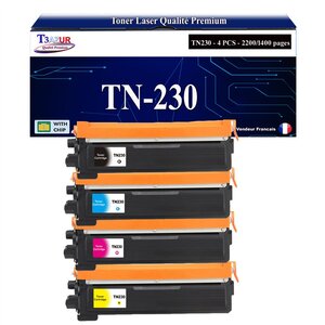 T3AZUR - 4x Toners compatibles avec Brother HL-3040 HL-3040CN HL-3070 HL-3070CW TN-230 (Noir+Couleur) - T3AZUR