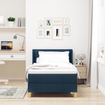 Lit à ressorts vidaXL avec matelas bleu 90x190 cm tissu