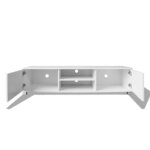 vidaXL Meuble TV Blanc brillant 140x40 5x35 cm