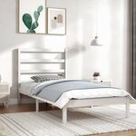 vidaXL Cadre de lit Blanc Bois de pin massif 90x200 cm