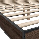 vidaXL Cadre de lit chêne marron 120x200 cm bois d'ingénierie et métal