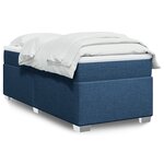 vidaXL Sommier à lattes de lit avec matelas Bleu 90x200 cm Tissu
