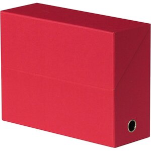Boite archive transfert Toilée 34x25 cm A4 Dos de 9 cm Rouge FAST