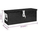 vidaXL Boîte de rangement Noir 60x23 5x23 cm Aluminium
