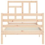 vidaXL Cadre de lit avec tête de lit 90x200 cm bois massif