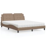 vidaXL Lit avec matelas cappuccino 160x200 cm similicuir