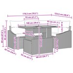 vidaXL Ensemble de salle à manger de jardin 5 pièces avec coussins beige poly rotin acacia
