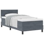 Lit box spring vidaXL avec matelas gris foncé en velours simple