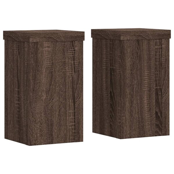 vidaXL Supports pour plantes 2 Pièces chêne marron bois d'ingénierie