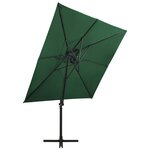 vidaXL Parasol déporté à double toit 250x250 cm Vert