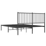 vidaXL Cadre de lit métal avec tête de lit noir 140x190 cm