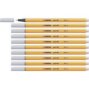 Stylo-feutre point 88 pointe fine 0 4 mm gris clair x 10 stabilo
