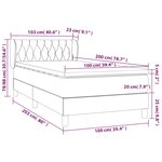 vidaXL Sommier à lattes de lit avec matelas Noir 100x200 cm Velours