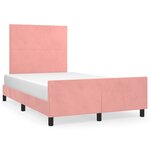 vidaXL Cadre de lit avec tête de lit Rose 120x200 cm Velours