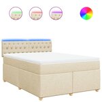 vidaXL Sommier à lattes de lit avec matelas Crème 140x200 cm Tissu