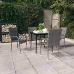 vidaXL Ensemble à manger de jardin 5 Pièces Gris et noir