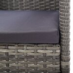 vidaXL Chaises de jardin coussins gris foncé 2 Pièces résine tressée