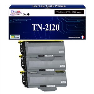 3 Toners compatibles avec Brother TN2120 pour Brother MFC-7320 MFC-7440 MFC-7440N MFC-7840 MFC7-840W - 2 600 pages - T3AZUR