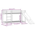 vidaXL Lit superposé avec toboggan et échelle 90x190cm bois pin massif