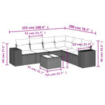 vidaXL Salon de jardin avec coussins 7 Pièces beige résine tressée