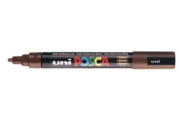 Marqueur pointe conique moyenne posca pc5m 1 8 - 2 5mm marron x 6 posca