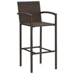 vidaXL Ensemble de bar de jardin 3 Pièces marron bois massif acacia rotin