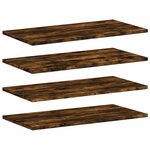 vidaXL Étagères murales 4 Pièces chêne fumé 60x30x1 5cm bois d'ingénierie