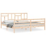 vidaXL Cadre de lit avec tête de lit 200x200 cm bois massif