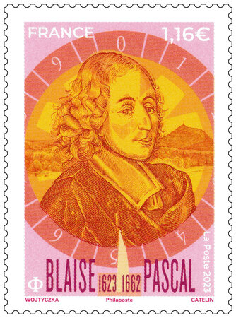 Timbre - Blaise Pascal (1623-1662) - Lettre verte - La Poste