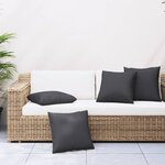 vidaXL Coussins de canapé 4 Pièces noir 60x60 cm tissu