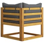 vidaXL Canapé d'angle sectionnel avec coussin gris foncé Bois d'acacia