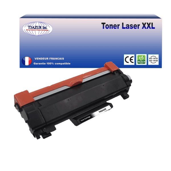 Toner compatible avec Brother TN2420 pour Brother HL-L2372DN, L2375DW, L2357DW, L2370DN, L2310D, L2350DW, L2395DW - 3 000 pages - T3AZUR