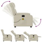 vidaXL Fauteuil de massage inclinable électrique crème similicuir