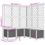 vidaXL Jardinière avec treillis Blanc 120x120x136 cm PP