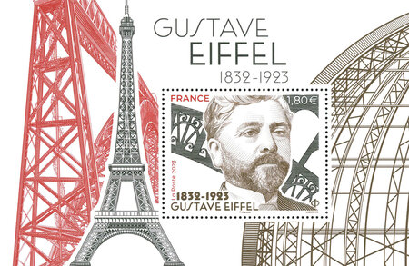 Bloc 1 timbre - Gustave Eiffel - Lettre internationale