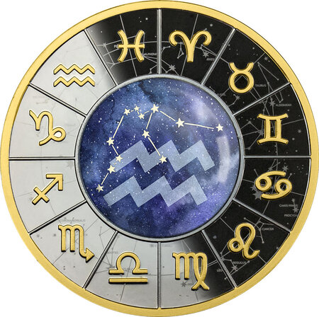 Pièce de monnaie en Argent 500 Francs g 17.50 Millésime 2023 Zodiac Signs AQUARIUS