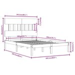 vidaXL Cadre de lit Marron miel Bois massif 200x200 cm