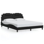 vidaXL Cadre de lit avec lumières LED noir 160x200 cm similicuir