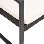 vidaXL Ensemble à manger de jardin avec coussins 3 Pièces marron rotin PP