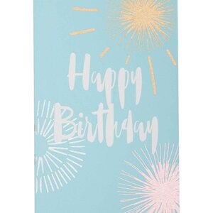 Carte anniversaire happy birthday feux d'artifice - draeger paris