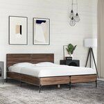 vidaXL Cadre de lit chêne marron 140x200 cm bois d'ingénierie et métal