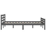 vidaXL Cadre de lit Gris Bois massif 140x190 cm